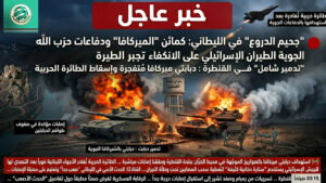 [خاص بالعمق] – “جحيم الدروع” في الليطاني: كمائن “الميركافا”ودفاعات حزب الله الجوية تجبر الطيران الإسرائيلي على الانكفاء وسط استنفار طبي باللون الأحمر