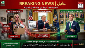 🚨النشرة الحمراء: “مقصلةُ الولاء.. ترامب يطيح بـ ‘بام بوندي’ ويُسلمُ مفاتيح العدل لمحاميه الشخصي” ⚠️ (تحليل استراتيجي: زلزال في “العدل” الأمريكية – تفكيك سقوط القطعة الثانية في اليوم الـ 35)