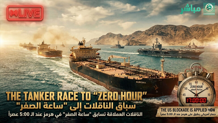 🚨مباشر: الناقلات العملاقة تسابق “ساعة الصفر”: حصار أمريكي يطبق على هرمز عند الـ 3:00 عصراً
